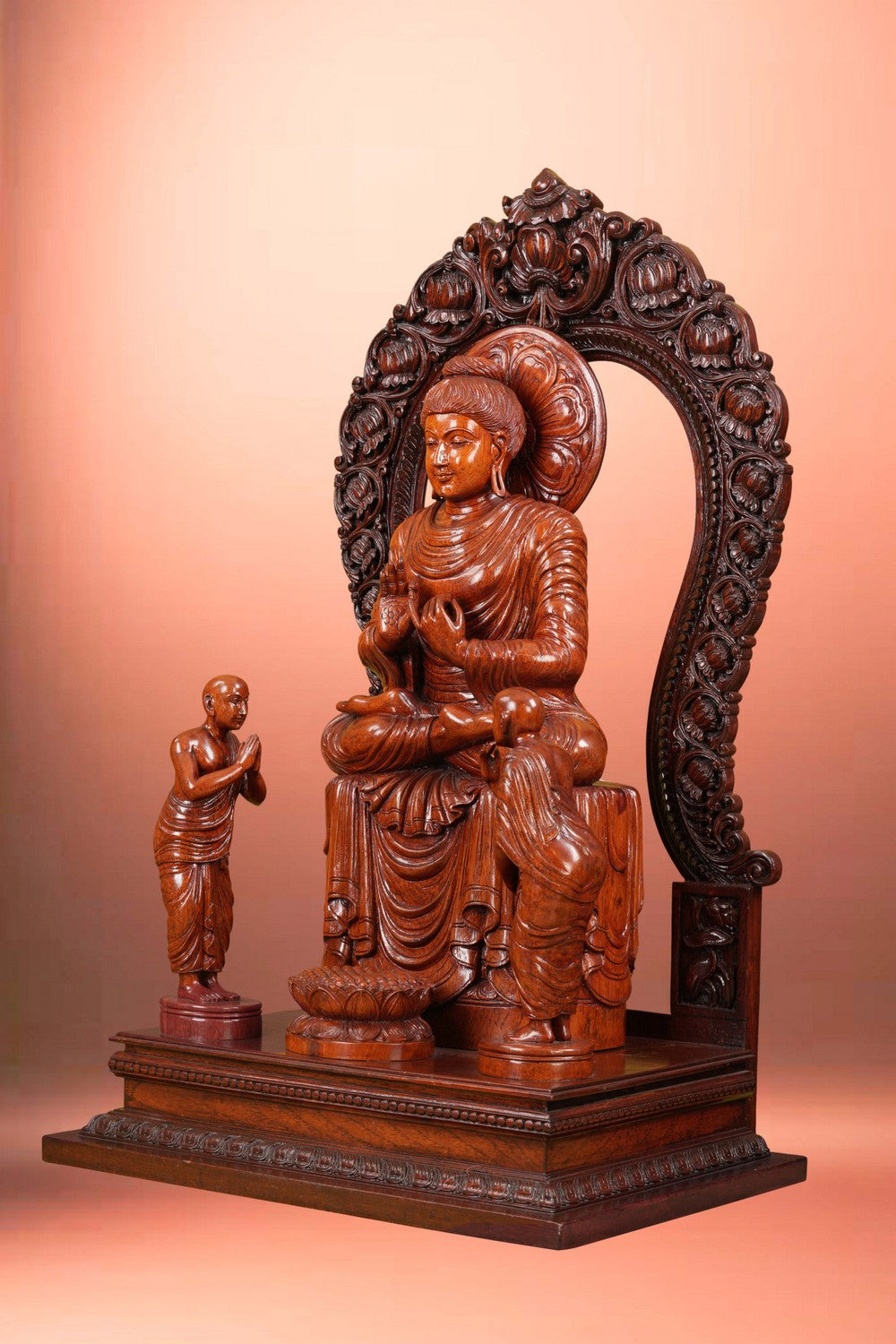 Image of Teak Wooden Buddha Sculpture by National Award Winner